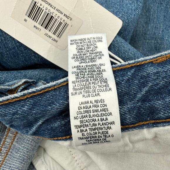 Frame Ilona Hamer High Rise Straight Jeans SZ 30 NWT Luna Wash *Flaws Cotton - Picture 16 of 16